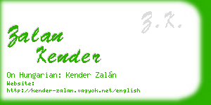 zalan kender business card