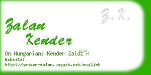 zalan kender business card